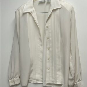 Elegant Cream Button-Up Blouse